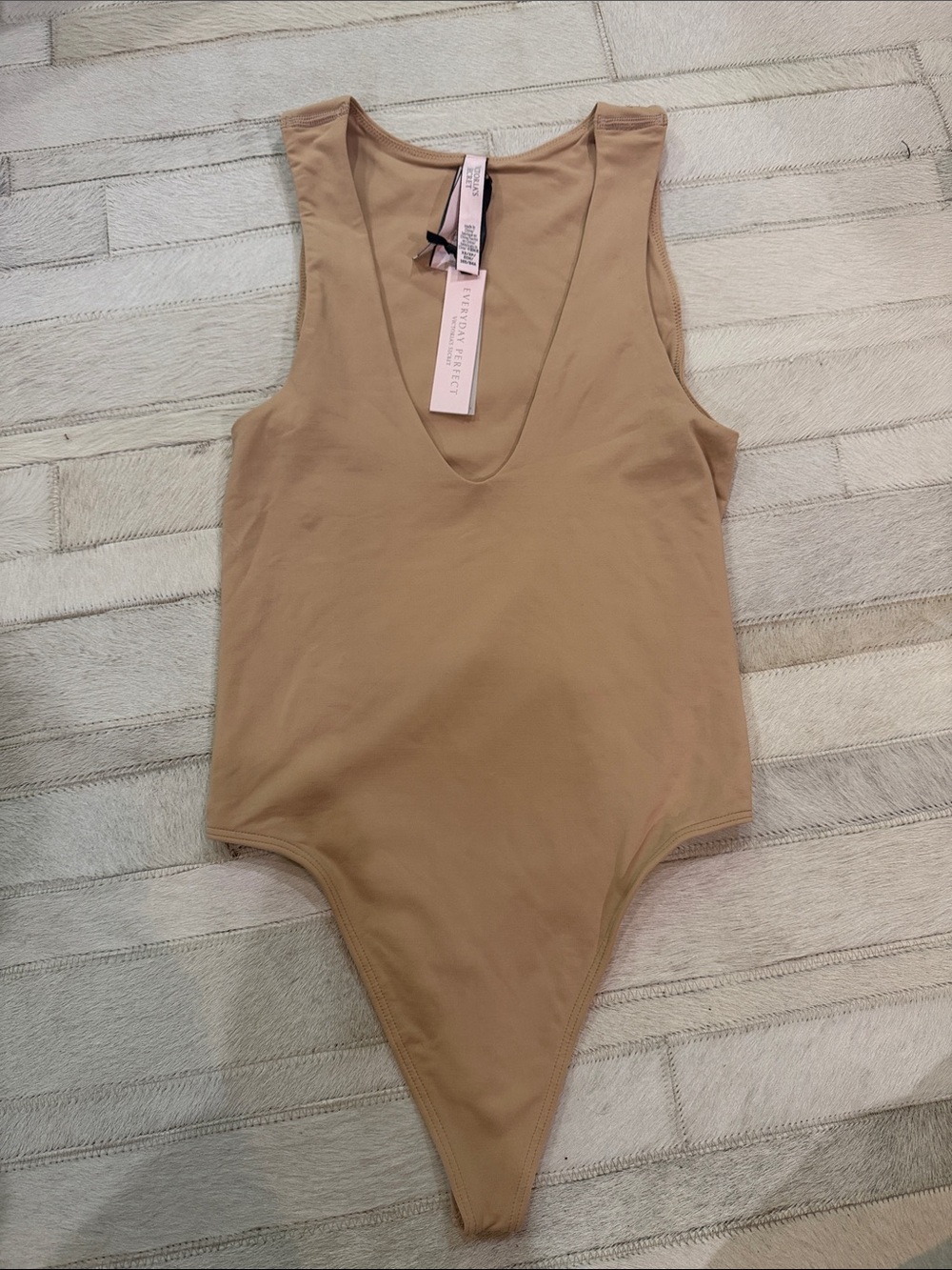 Victoria's Secret Sleeveless Tan Bodysuit